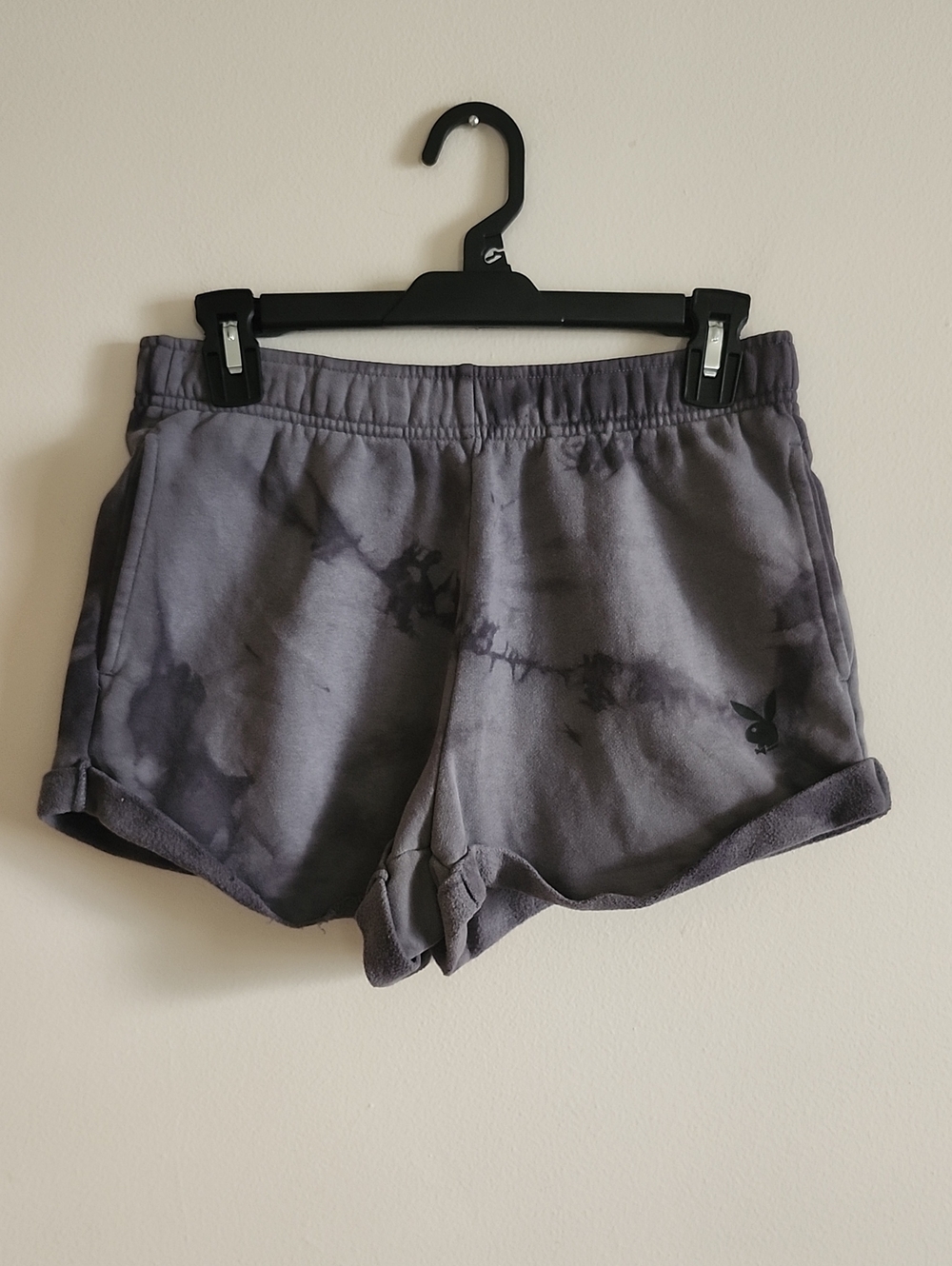 PLAYBOY X Pacsun Gray Tie-Dye Athletic Lounge Shorts Bunny Emblem